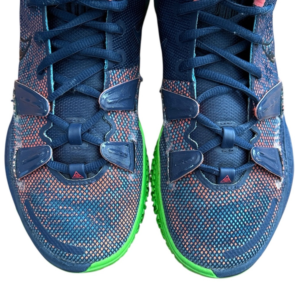 Nike Kyrie 7 Basketball Shoes Sz 8 Blue Green Zoom Air Sneakers Mens Guard Shoes - Picture 11 of 16